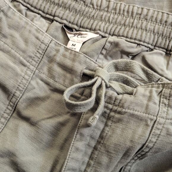 J. Crew Army Green Straight Leg Pull On Utility Drawstring Comfy Pants - Picture 4 of 4